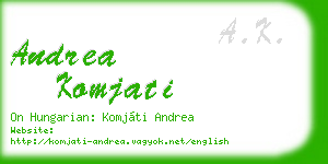 andrea komjati business card
