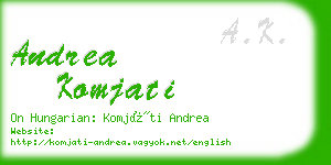 andrea komjati business card